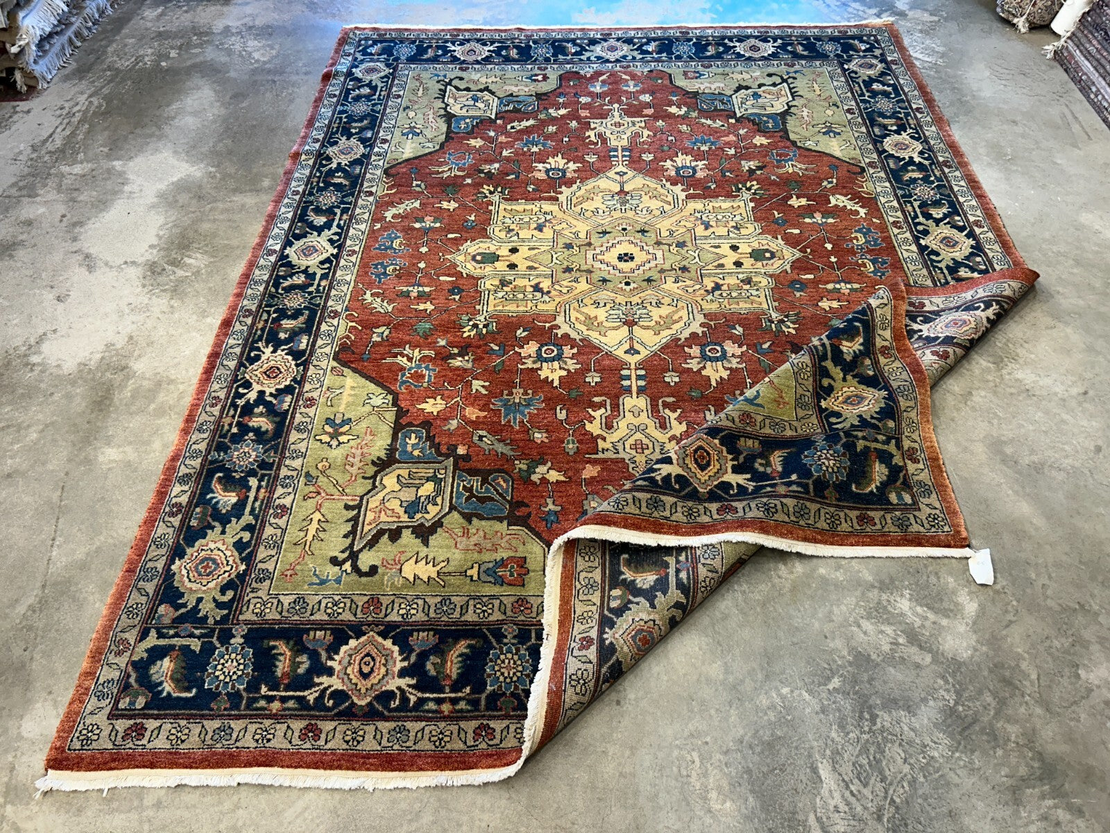 7'3"x10'3" Fine Hand-Knotted 100% Wool Pile IndoHeriz Rug