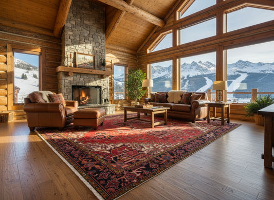 8'3" x 10'6'' Hand-Knotted 100% Wool Pile Herize Area Rug - Carpet