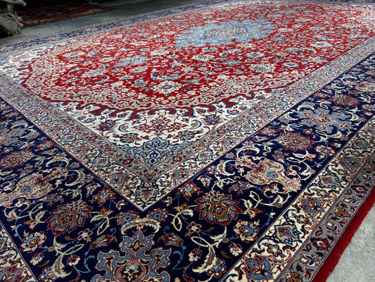 8'10"x12'4" Extra Fine Hand-Knotted Wool & Silk Isfahane Zolfaghari Rug
