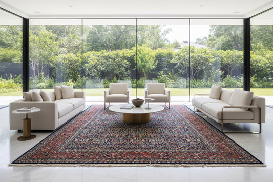 6'8"x9'9" Hand-Knotted 100% Wool Pile Hereke Carpet - Area Rug