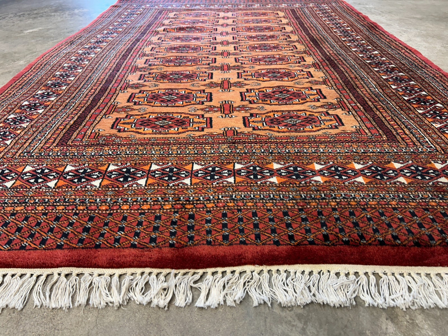 4'2"x6' Hand-Knotted 100% Wool Bokhara Area Rug - Carpet