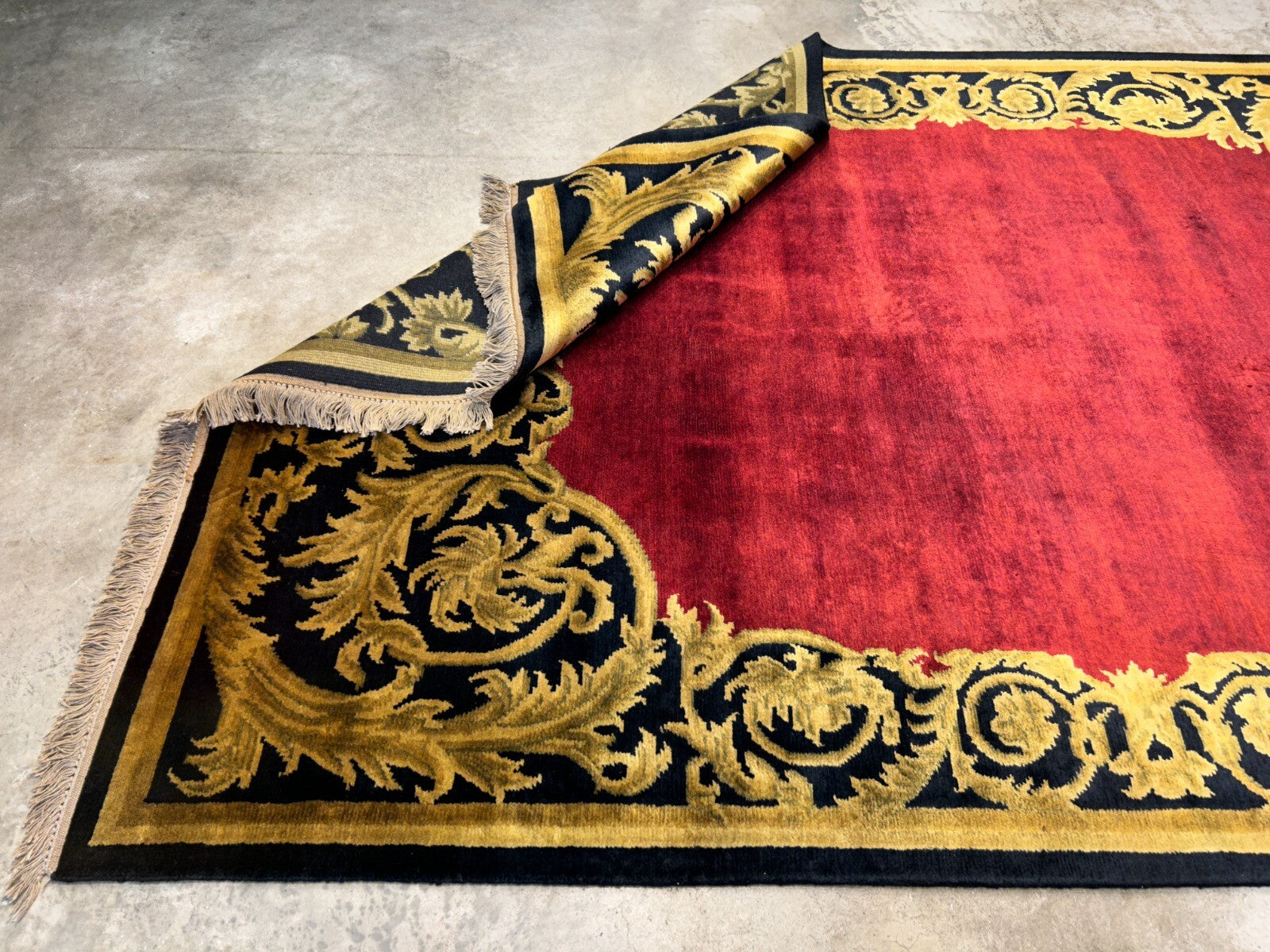 5'11"x8'8'' Hand-Knotted 100% Lamb Wool Pile Tibetan Area Rug - Area Carpet