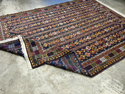 6'5"x8'9" Hand-Knotted 100% Wool Pile Balouchi Carpet - Area Rug