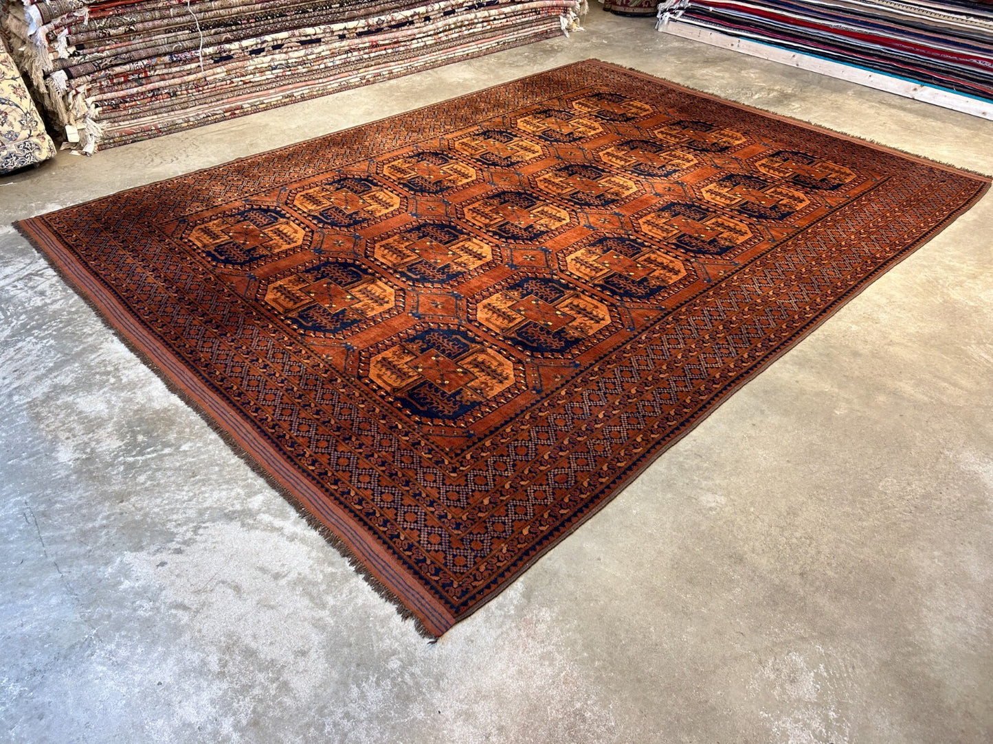 8'8"x12'1" Hand-Knotted 100%  Wool Pile Bokhara Rug