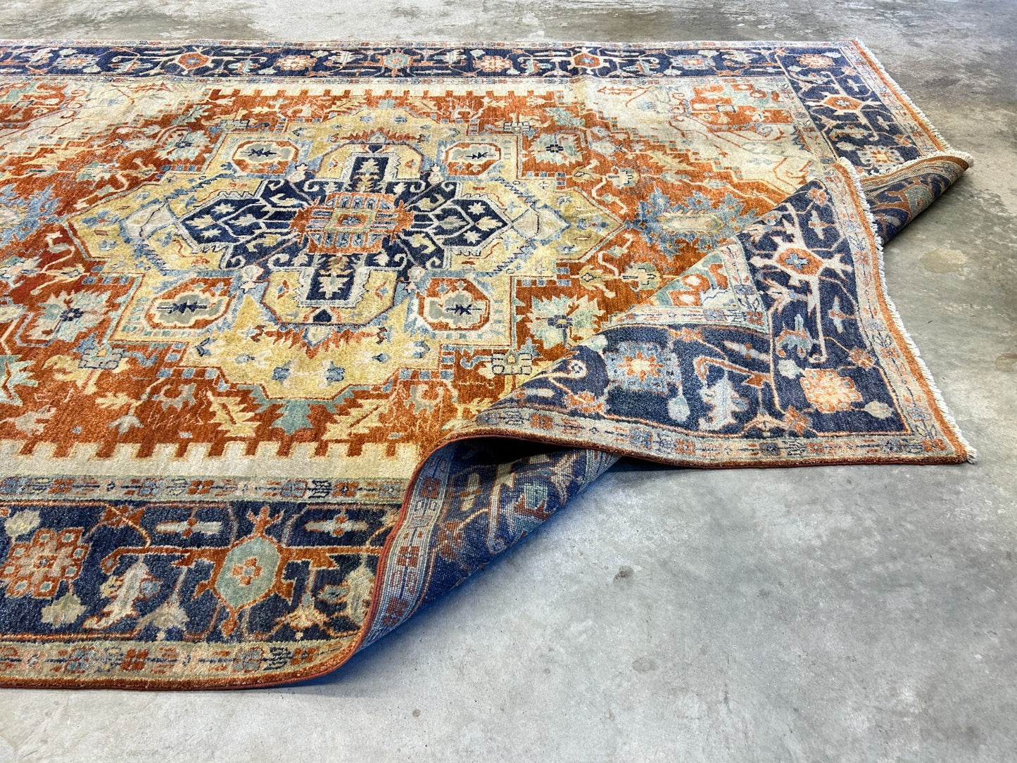 9'x12' Hand-Knotted 100% Lamb Wool Serapie Design Carpet - Area Rug