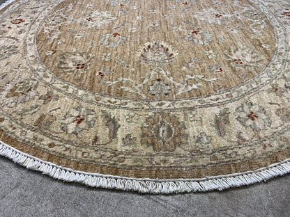 4' Diameter Exquisite Hand-Knotted 100% Wool Pile Oriental Rug