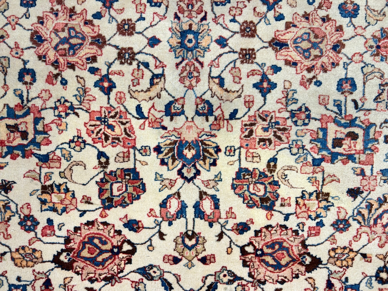 7'x11'10" Antique Hand-Knotted Wool Oriental Kermane Rug - Area Carpet