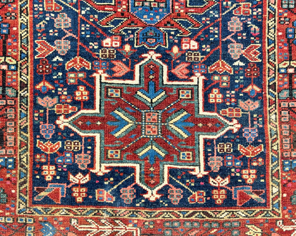 3'x4'6" Antique Hand-Knotted 100% Wool Pile Karaja Rug