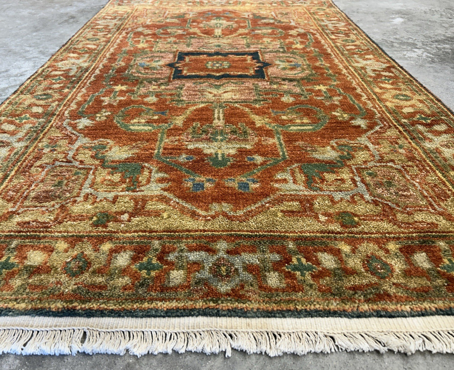 3’x5’ Hand-Knotted 100% Wool Indoserapi Area Rug - Carpet