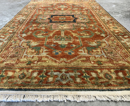 3’x5’ Hand-Knotted 100% Wool Indoserapi Area Rug - Carpet