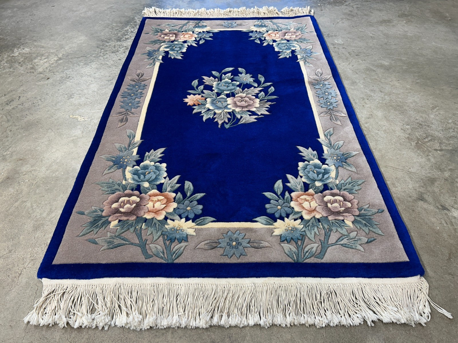 3'x5' Hand-Knotted 100% Wool Pile Art-Deco Area Rug - Carpet