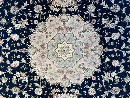 9'x12' Hand-Knotted Wool & Silk Blend Oriental Rug