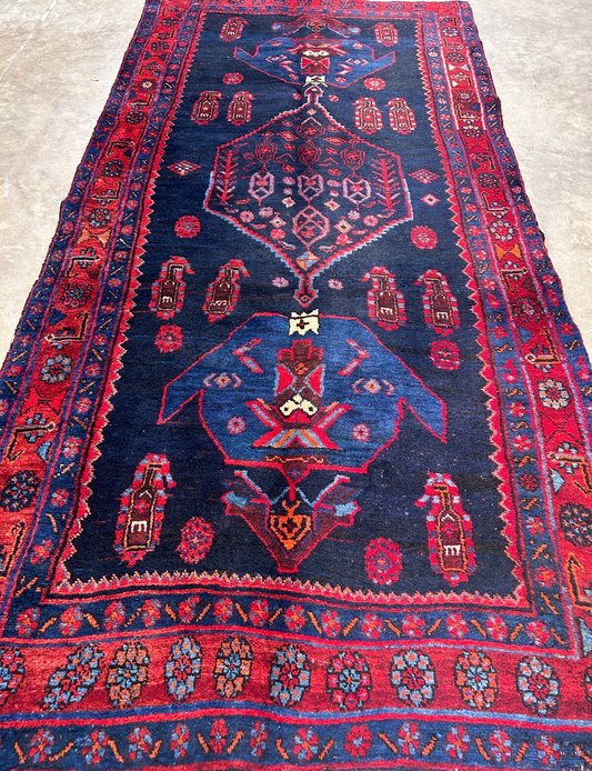 4'7" x 9'9'' Hand-Knotted 100% Lamb Wool Bidjare Area Rug