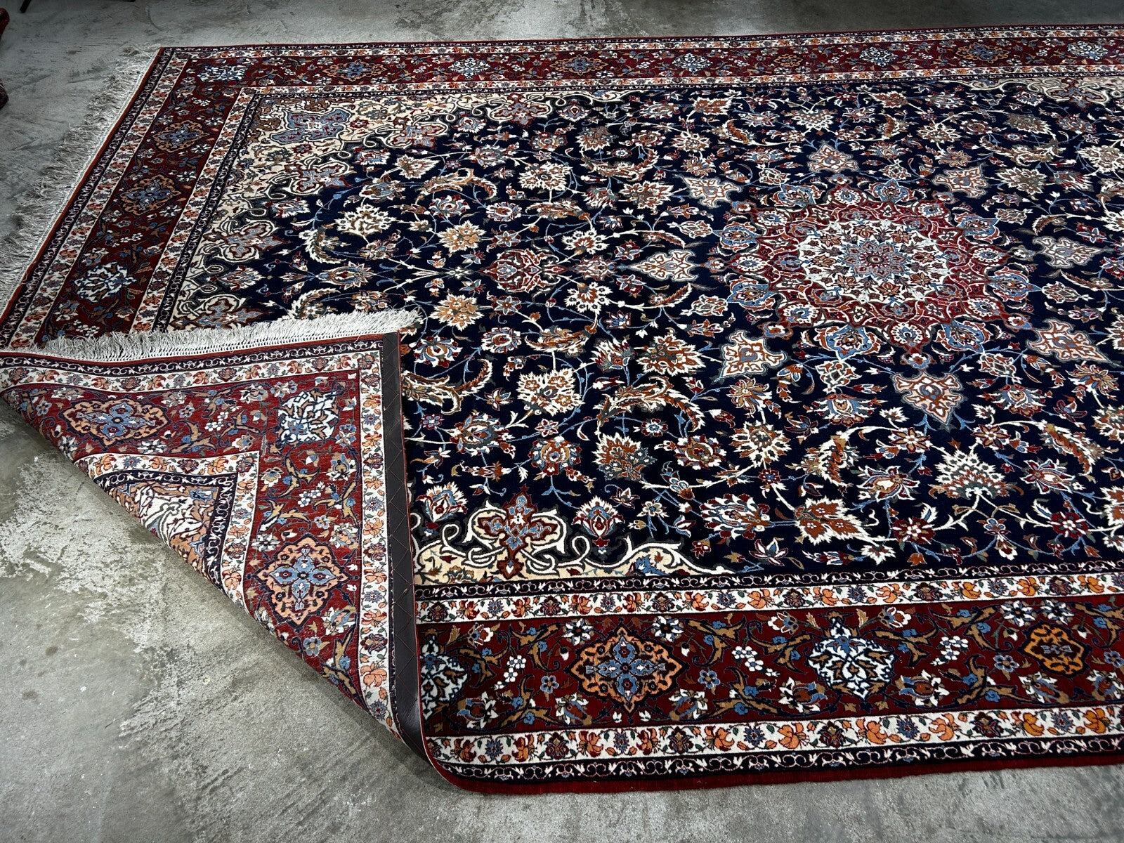 7'9"x12'8" Extra Fine Hand-Knotted Wool & Silk Isfahane Seirafian Rug