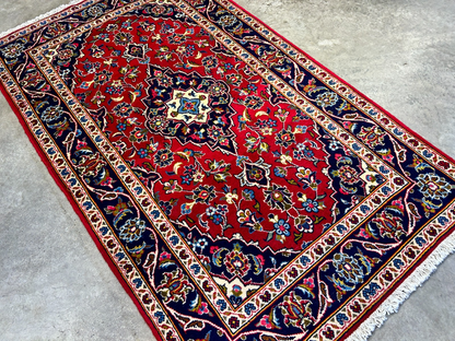 3'3"x5'6'' Hand-Knotted 100% Wool Persiane Kashane Area Rug