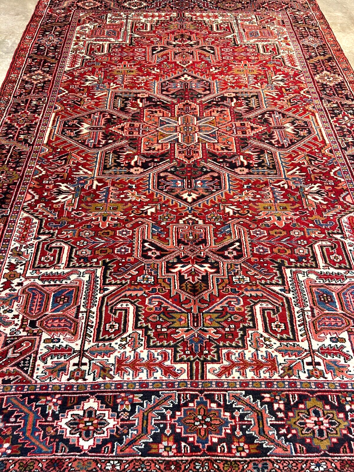 7'10"x11'4" Hand-Knotted 100% Wool Pile Herize Rug