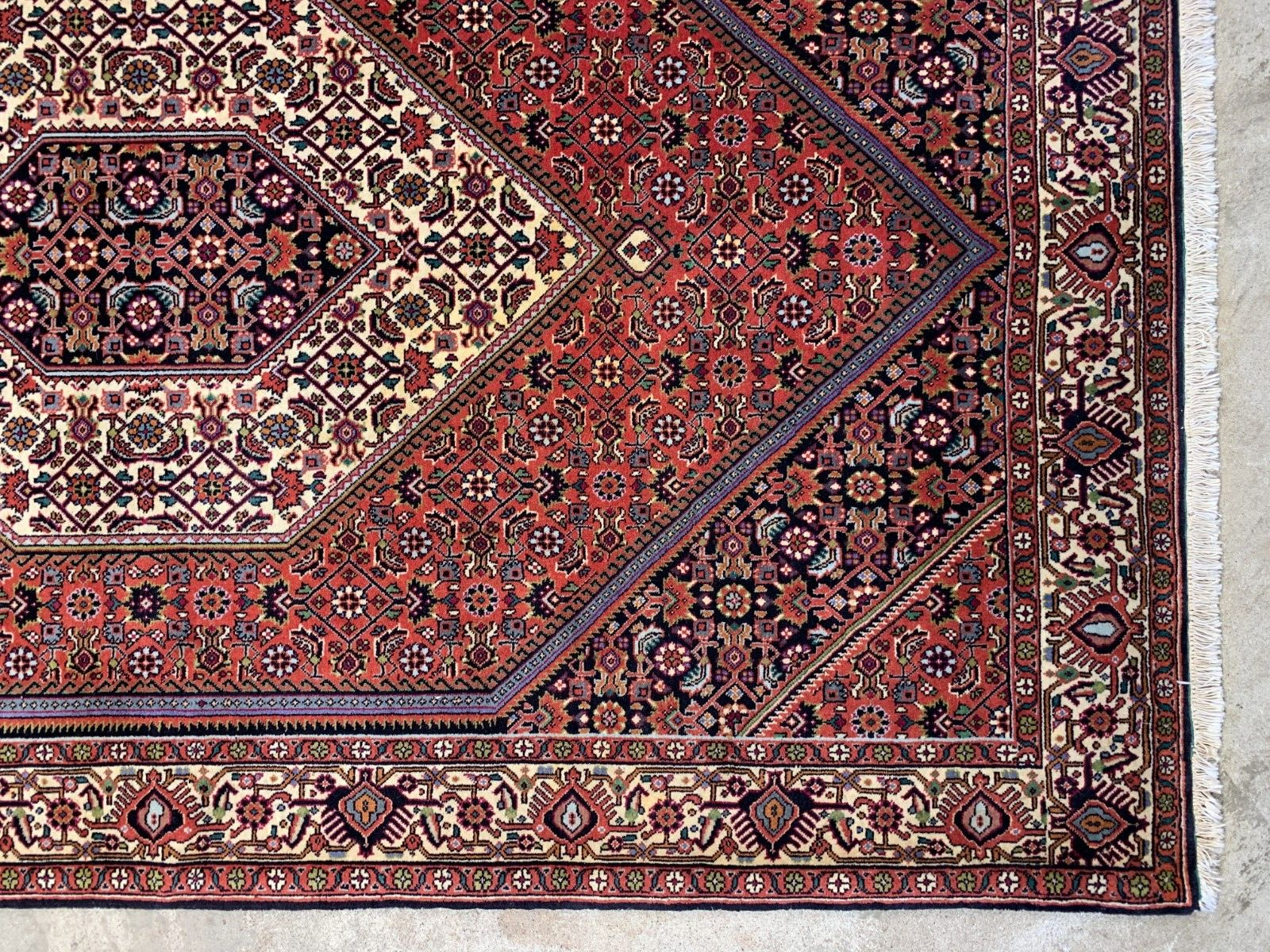 3'8"x5'9" Hand-Knotted 100% Wool Pile Bijare Carpet - Area Rug