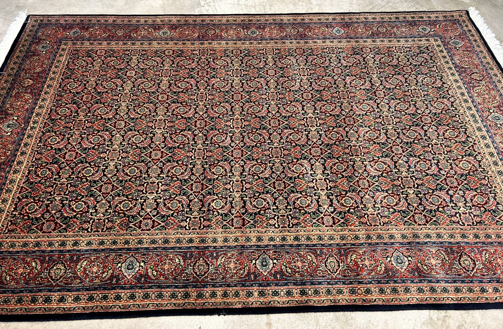 6'x9'2" Hand-Knotted 100% Wool Pile Herati Carpet - Area Rug