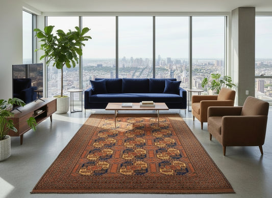 8'8"x12'1" Hand-Knotted 100%  Wool Pile Bokhara Rug