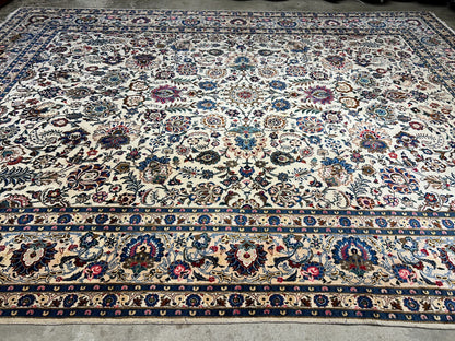 10'5"x13'8" Hand-Knotted 100% Wool Pile All-over Kashane Rug