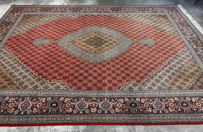 8'3"x11'3" Hand-Knotted Silk & Wool Tabrize Fish Style Area Rug