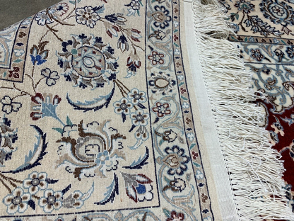 5'3"x7'3" Fine Hand-Knotted Wool & Silk Blend Naine Carpet - Area Rug