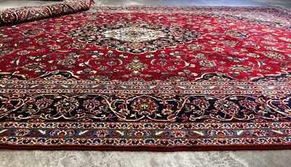 8'2"x12'4" Hand-Knotted 100% Wool Pile Kashane Area Rug - Carpet