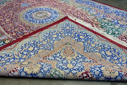 6'6"x10' Exquisite Extra-Fine Hand-Knotted 100% Silk Qume Carpet - Area Rug