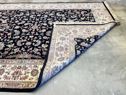 9'x12' Hand-Knotted Wool & Silk Pile Sinopersian Carpet - Area Rug