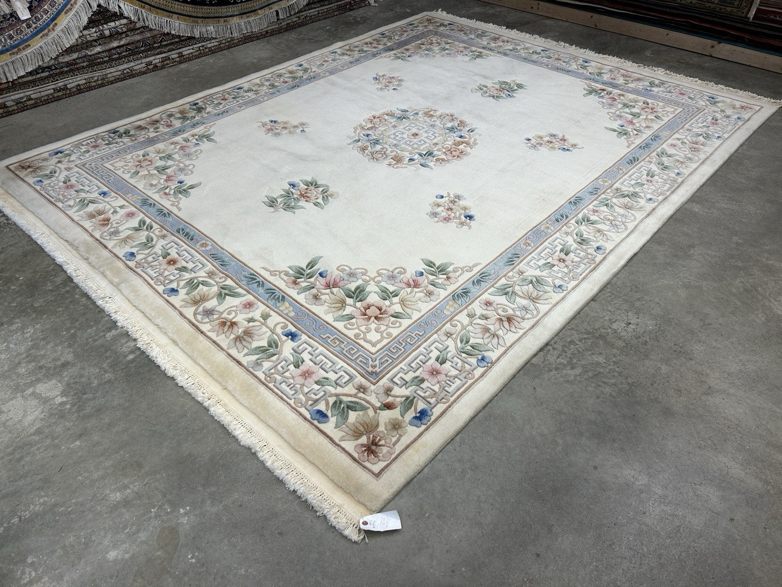 7’10”x10’1” Hand-Knotted 100% Wool Pile Oriental Area Rug - Carpet