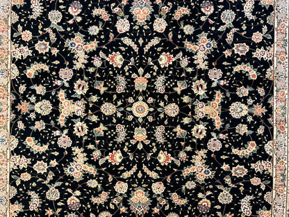 8'9"x11'6" Hand-Knotted Wool & Silk Blend Oriental Rug