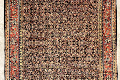 9'x12' Fine Hand-Knotted 100% Wool Pile Herati Design Carpet - Area Rug