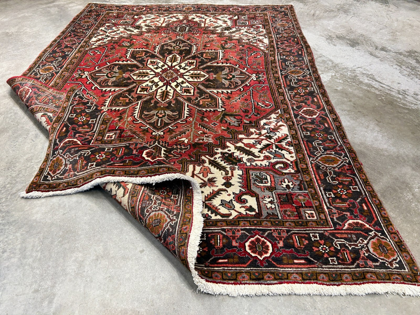 6'7"x9'5" Hand-Knotted 100% Wool Herize Carpet - Area Rug