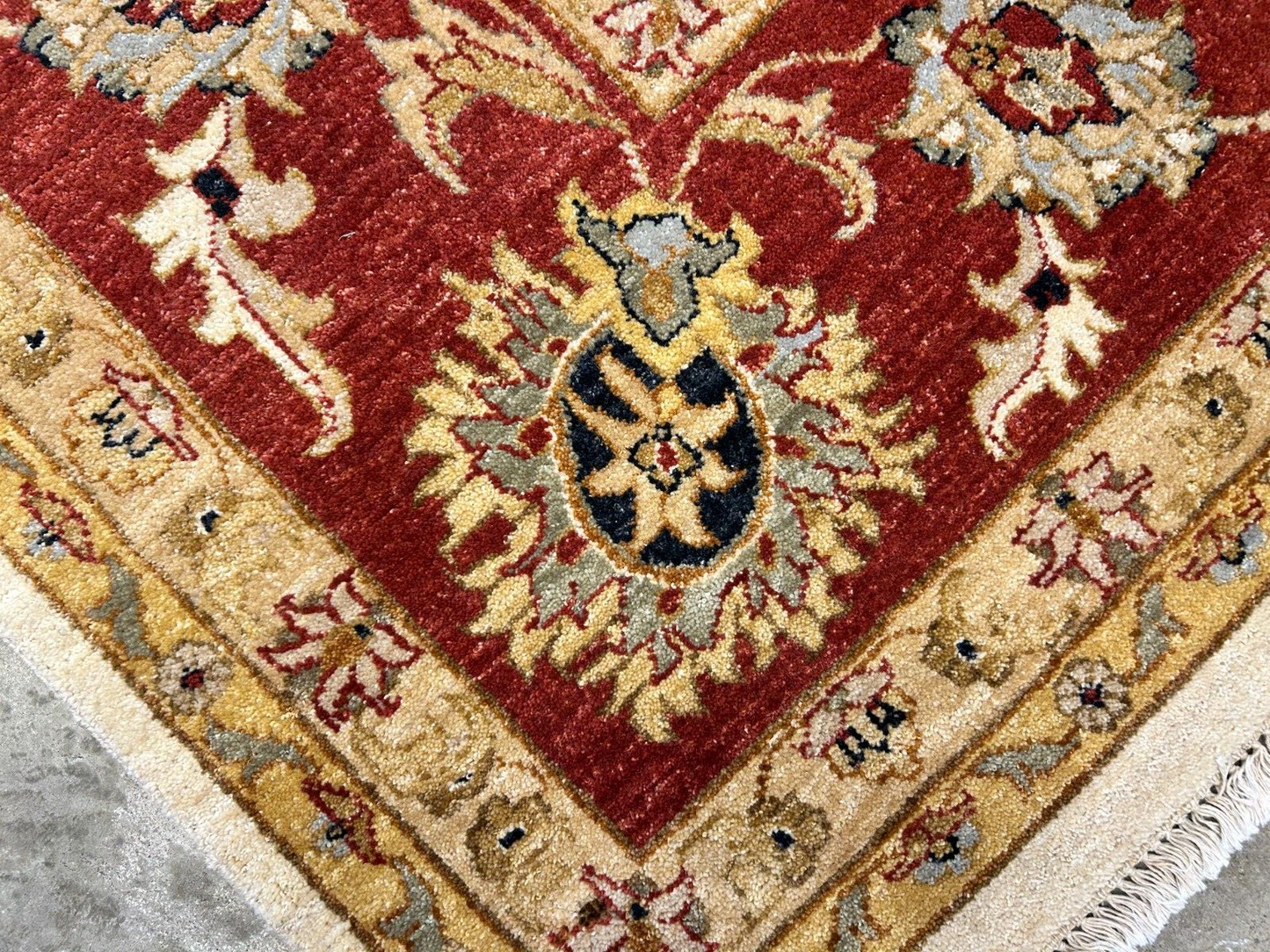 9'x12' Hand-Knotted 100% Wool Pile Kashane Design Carpet - Area Rug