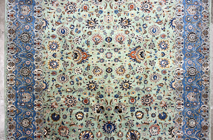 10'6"x14'6" Hand-Knotted 100% Wool Pile Kashane Rug