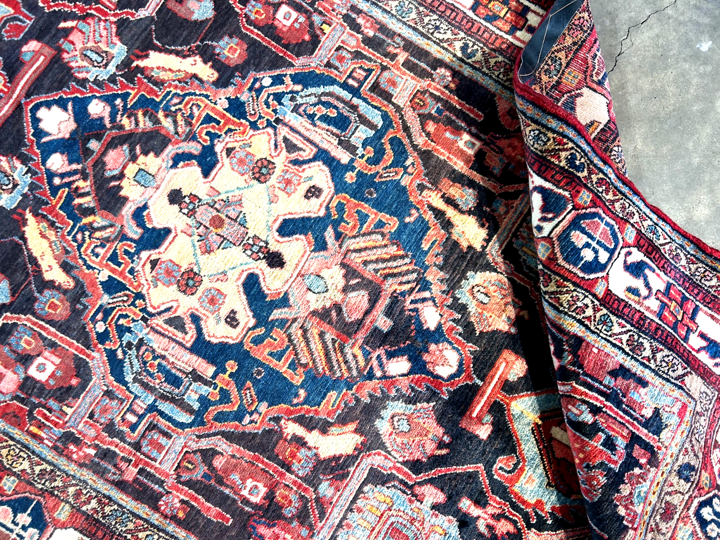 5'2" x 9'2" Hand-Knotted 100% Wool Pile Hamadane Area Rug - Carpet