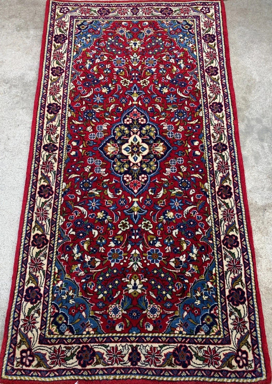 2'2"x4'1" Hand-Knotted 100% Wool Pile Sarouke Rug