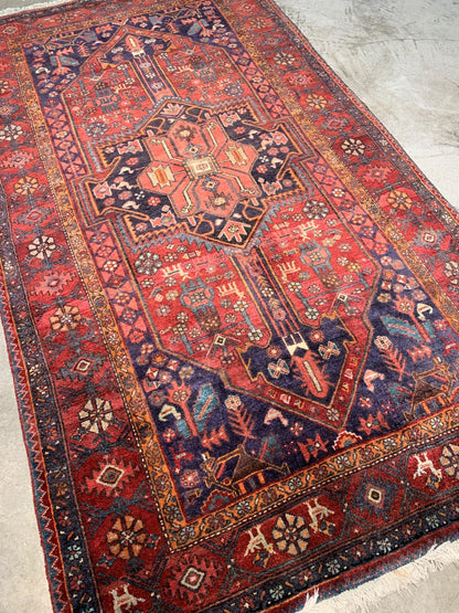 Collector  Item - 4'3"x7'7" Antique Fine 100%  Wool Pile Bidjare Area Rug