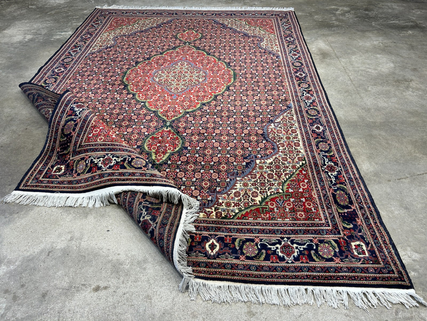 6'7"x9'4" Hand-Knotted 100% Wool Pile Tabrize Fishe Design Carpet - Area Rug