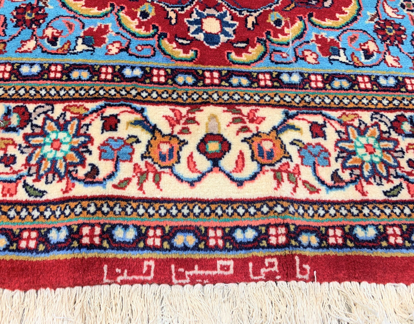 Pre-1900  4'3" x 6'10" Very-Fine Hand-Knotted 100% Wool Sarouke Rug