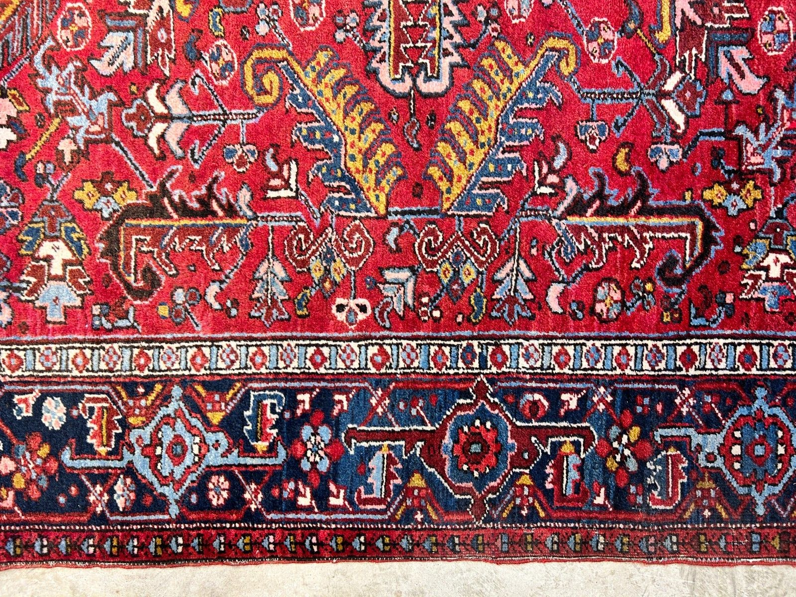 8'2"x10'11" Collector Antique 100% Wool Pile Herize Rug