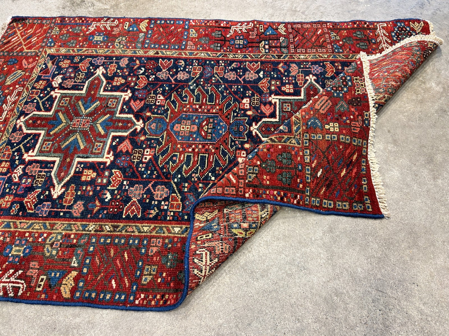 3'x4'6" Antique Hand-Knotted 100% Wool Pile Karaja Rug