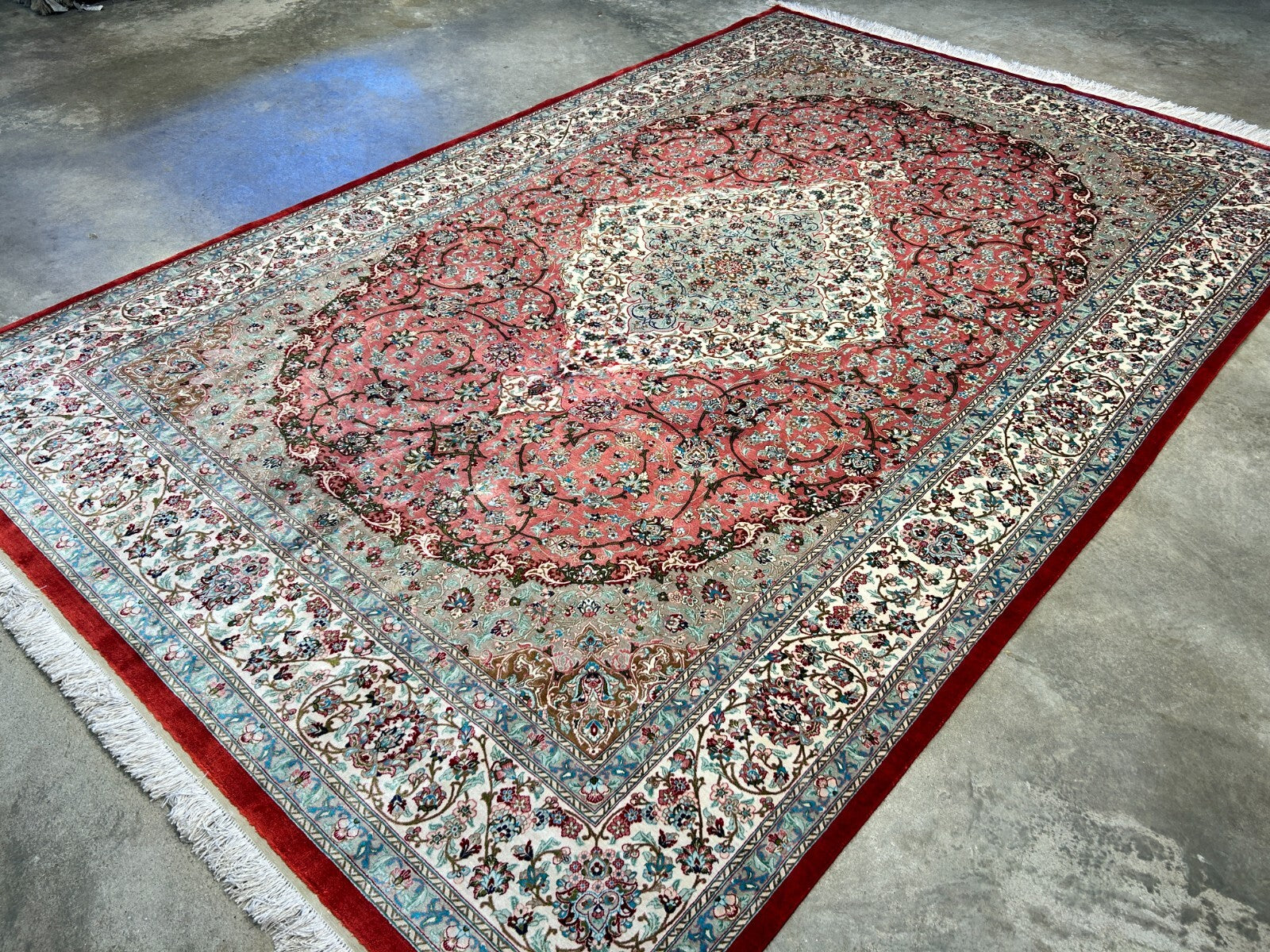 6'5"x9'5" Exquisite Hand-Knotted 100% Silk Qume Rug