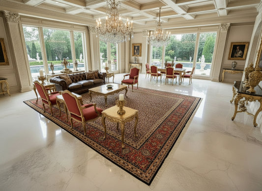 9'x12' Fine Hand-Knotted 100% Wool Pile Herati Design Carpet - Area Rug