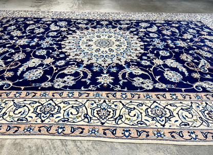 6'5"x10'1" Hand-Knotted Silk & Wool Blend Carpet - Naine Area Rug