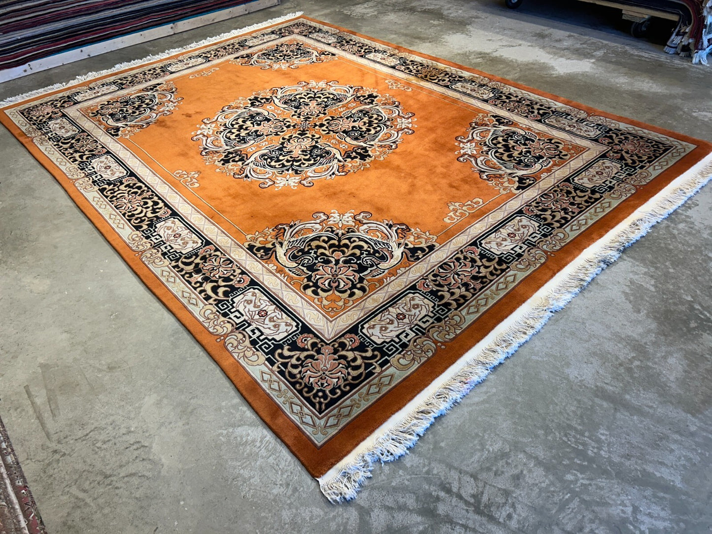 9'x12' Hand-Knotted 100% Wool Pile Oriental Rug