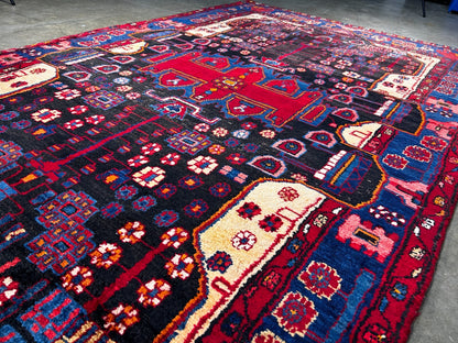 5'0" x 8'9" Hand-Knotted 100% Lamb Wool Pile Nahavande Area Rug - Carpet