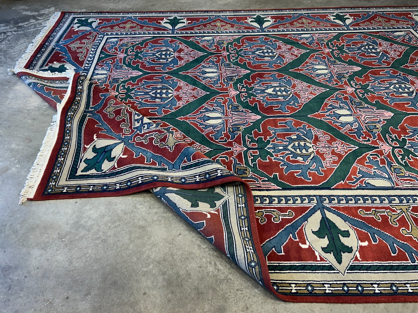 9'x12' Hand-Knotted 100%  Wool Pile All-Over Area Rug