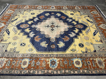 8’x10’1” Hand-Knotted 100% Wool Pile Indoserapi Area Rug - Carpet