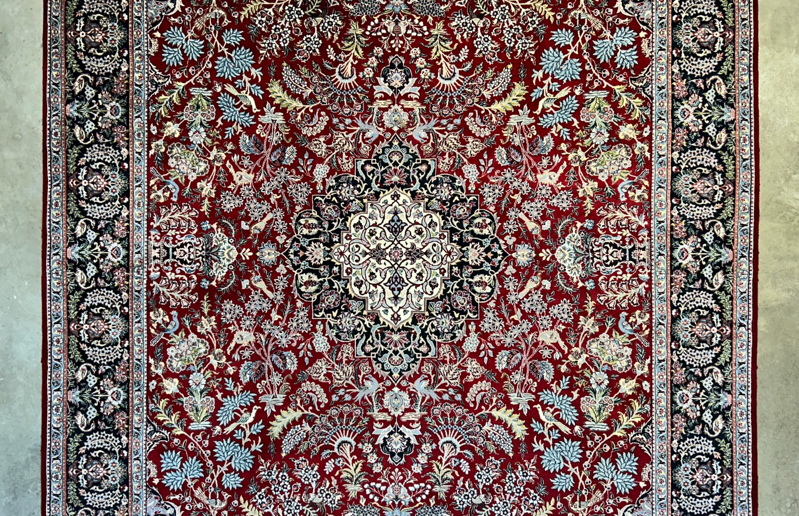 9'1"x12'4" Hand-Knotted 100% Wool Pile Oriental Rug